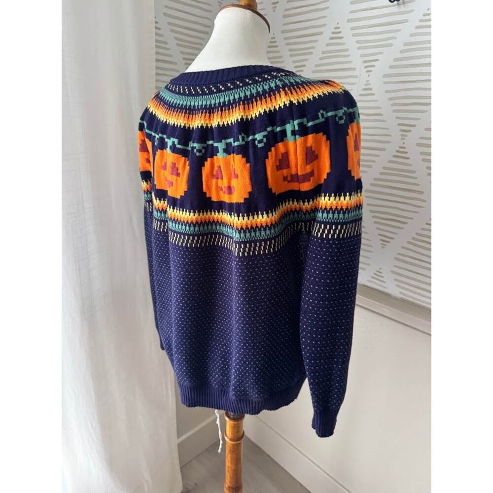 ModCloth Medium Give ‘Em Pumpkin to Talk About Fair Isle Sweater Halloween - Picture 4 of 5
